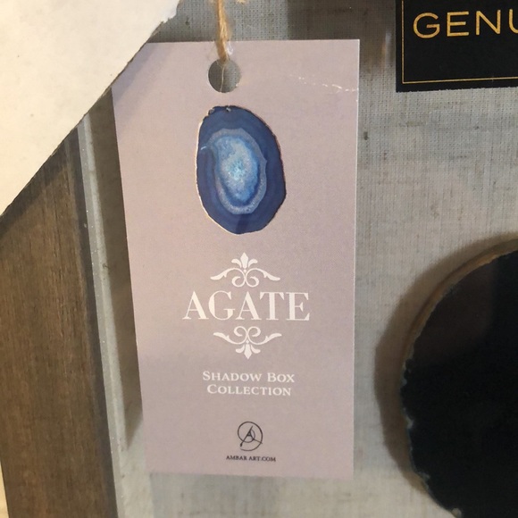 Modern Natural Agate Stone Slice Shadow Box Collection Wall Art 8" x 8" - Picture 3 of 7